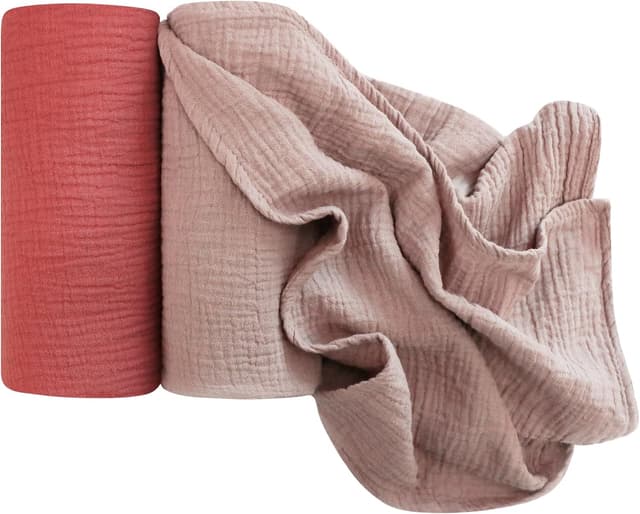 Detalle de Baby Pucktuch Musselin-Wickeldecken (104x94 cm) aus 100 % Baumwolle – atmungsaktiv, vielseitig für Neugeborene