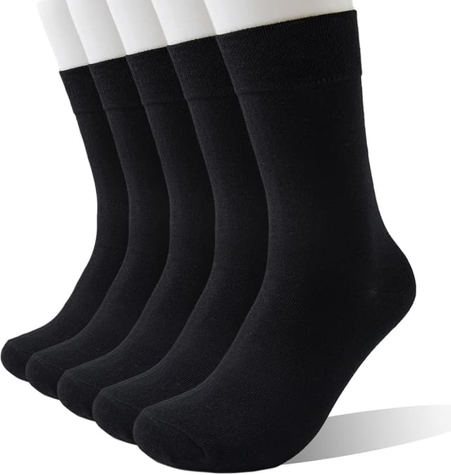 Detalle de Wamicu Herren Socken Schwarz 5er Pack Dünne Baumwollsocken