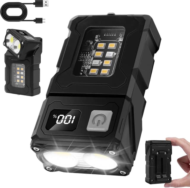 Detalle de flintronic Linterna LED recargable 1200 mAh