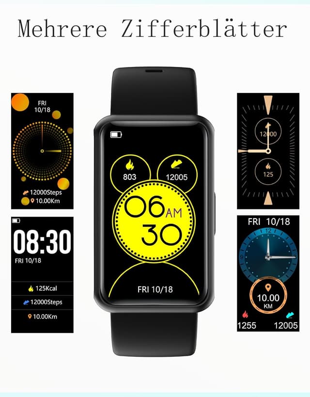 Detalle de HUAKUA Schrittzähler Uhr (1,47" Touch) ohne App & Smartphone – Fitness Tracker mit Schlafmonitor, Timer und IP68