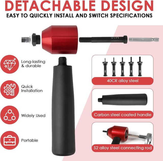 Detalle de ChaneeHann lot 26 pièces pinces pour inserts filetés et rivetage (conversion perceuse) acier allié