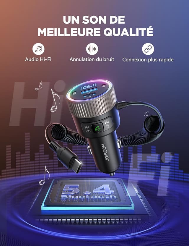 Thumbnail 4 de JOYROOM 2024 Transmetteur FM Bluetooth 5.4 60W