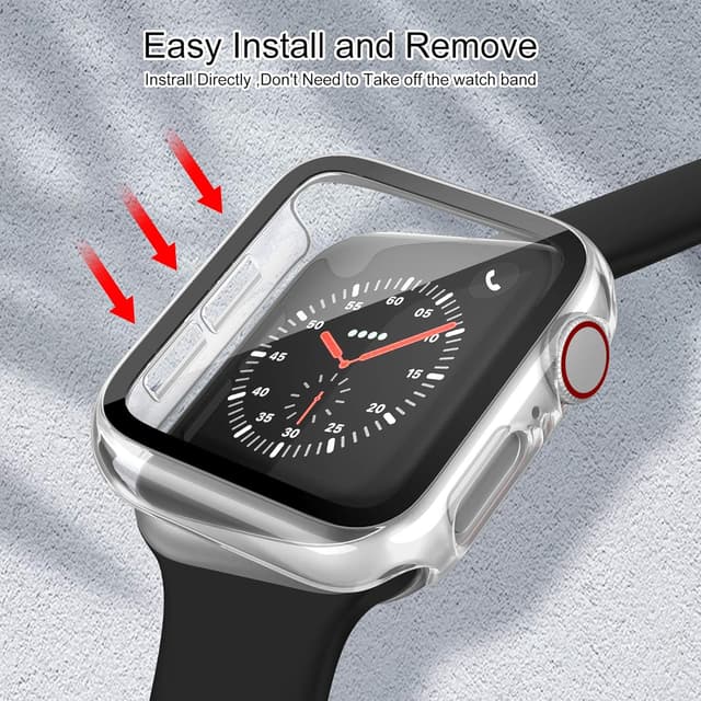 Detalle de Tuocal 2-Pack Hard PC Case for Apple Watch 40mm (SE/Series 6/5/4) – Clear protective screen cover