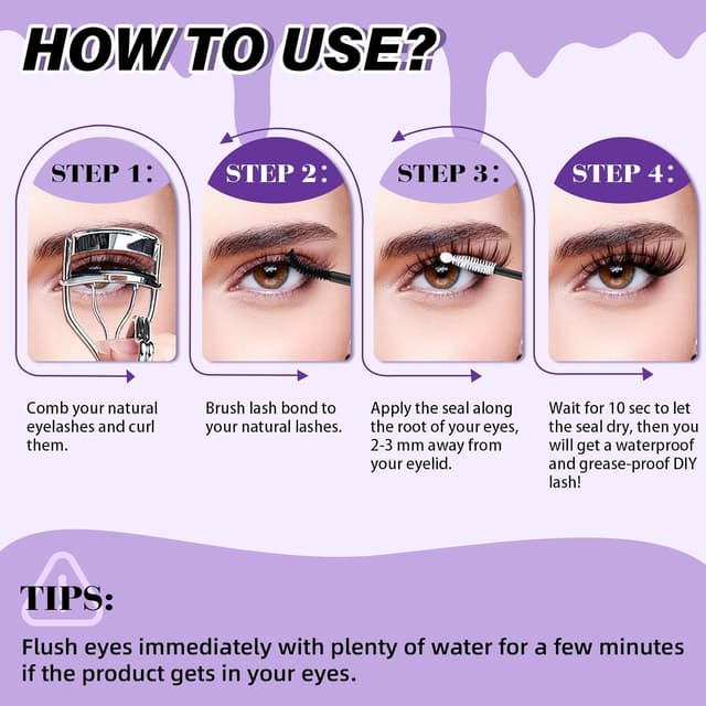 Detalle de B&Qaugen Lash Bond and Seal Waterproof 10ML Eyelash Glue for Lash Clusters (Black)