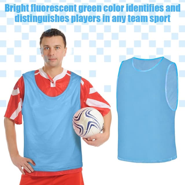 Detalle 2 de AUYAO Pettorine da allenamento in rete (6 gilet) per calcio, basket e pallavolo