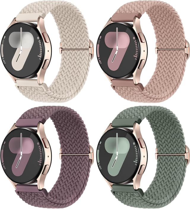 Detalle de Joehwerr 4 Pack Braided Straps (20mm elastic sport bands) for Samsung Galaxy Watch models
