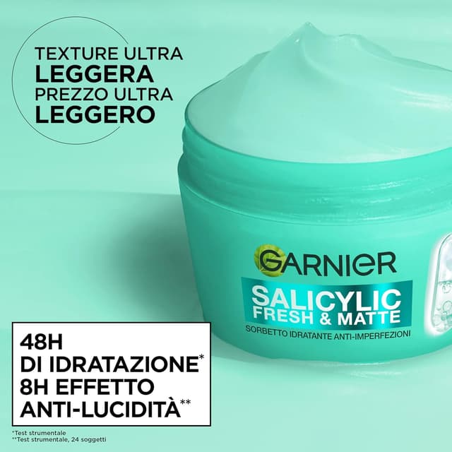 Detalle de Garnier Salicylic Fresh and Matte Crema Sorbetto Idratante Anti-imperfezioni al Acido Salicilico (85 ml)