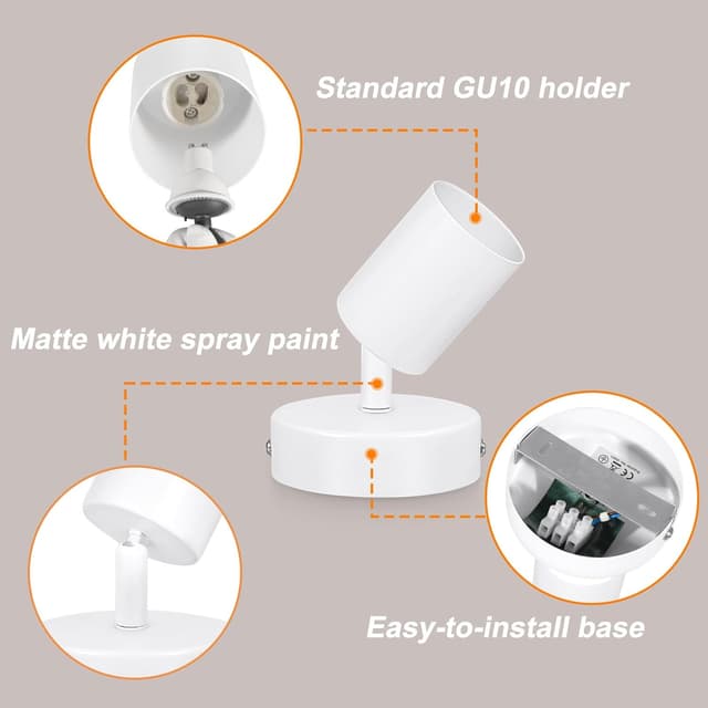 Detalle de Ketom 2er-Deckenspot mit GU10, schwenkbar (weiß) – ohne Leuchtmittel