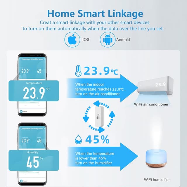 Thumbnail 3 de Termometro igrometro smart WiFi per ambienti 3 pezzi 🌡