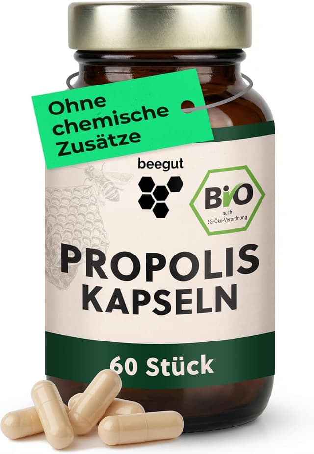 Detalle de beegut BIO Propolis Kapseln (60 Kapseln) – BIO Propolis-Extrakt in pflanzlicher Kapselhülle