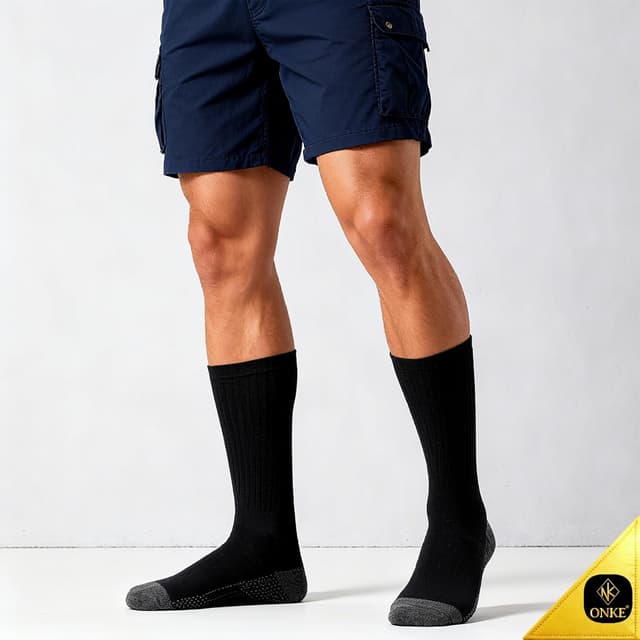 Detalle de ONKE Extra-Heavy Full-Foot Terry Crew Work Socks (Steel Toe, Moisture Wicking, Cushioned)