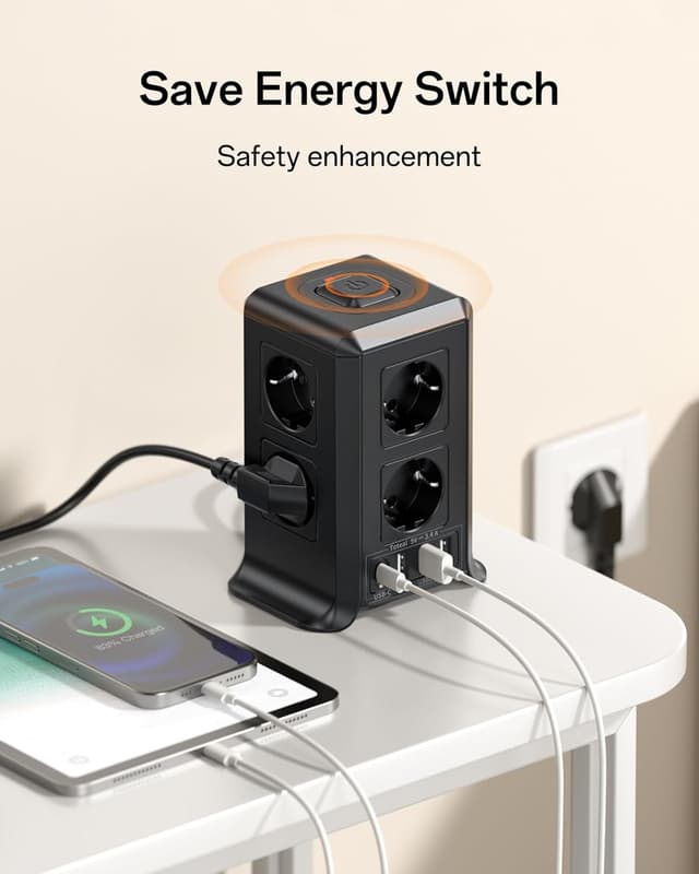 Detalle 2 de KEMELO Mehrfachsteckdose USB-C 8-fach 2500 W