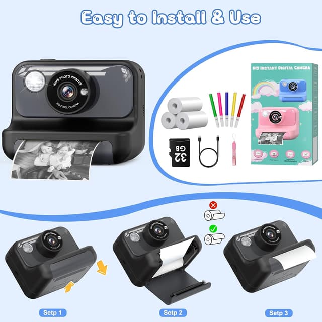 Detalle 1 de Hangrui appareil photo instantané enfant 2.4 pouces