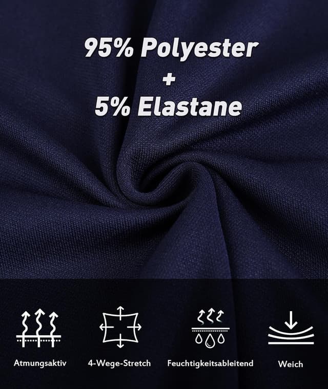 Detalle 2 de SwissWell Herren Poloshirt Kurzarm atmungsaktiv – Polyester/Elasthan für Golf, Tennis & Freizeit