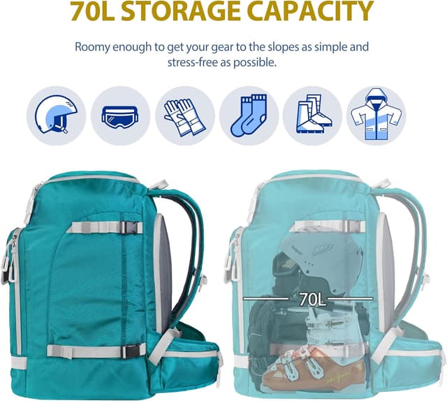 Detalle 2 de Unigear mochila de esquí 70 L