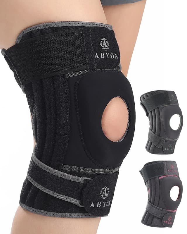 Detalle de ABYON ELITE Knee Support with 4-way adjustable non-slip strap system and side stabilisers