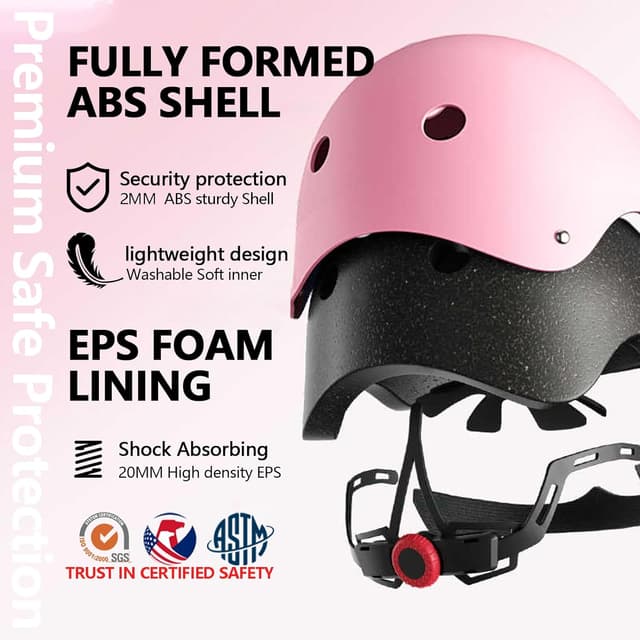 Detalle de Kids Bike Helmet Set (CPSC Certified) with Knee, Elbow & Wrist Pads — Toddler Adjustable for Ages 2–8