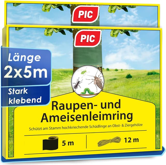 Detalle de PIC Leimringe für Obstbäume – selbstklebender Baumleimring (10 m) gegen Ameisen & Frostspanner
