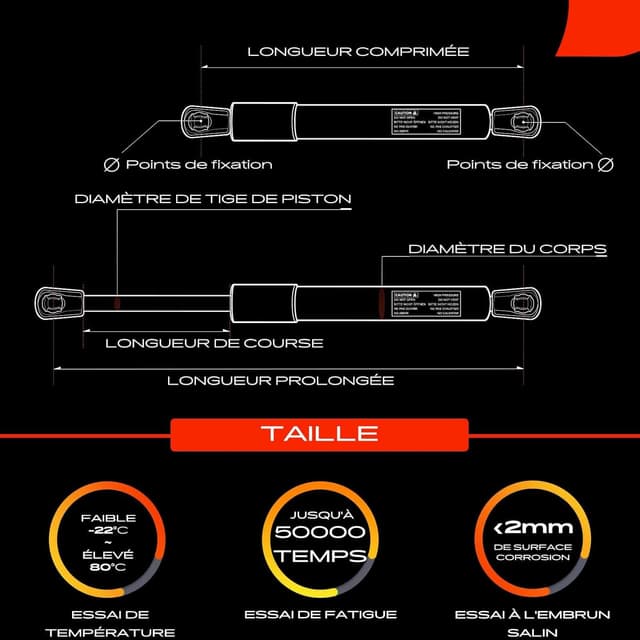 Thumbnail 2 de Frankberg 2x Ressorts à Gaz 300 N pour Transporter IV