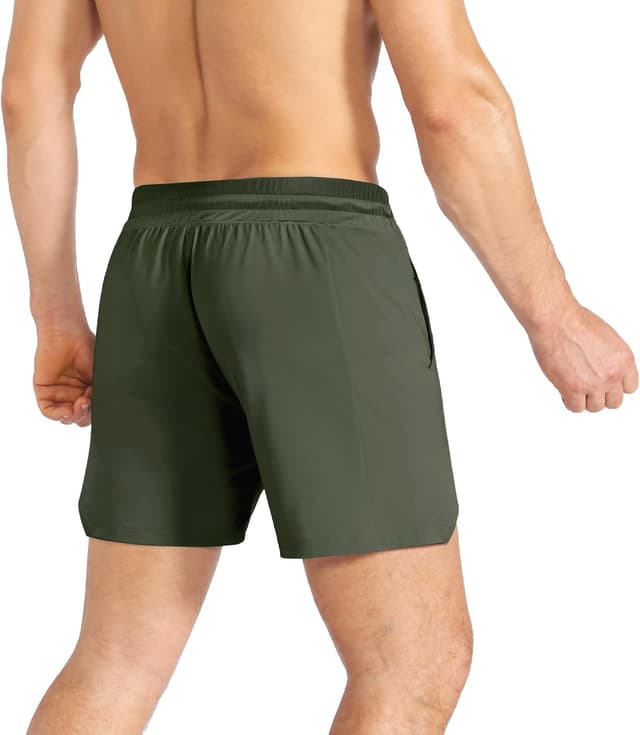 Detalle 2 de BROKIG men’s lightweight gym shorts with quick-dry fabric and zip pocket