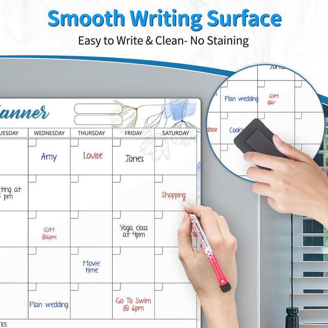 Thumbnail 2 de Sliandtelly Magnetic Whiteboard Planner for Fridge