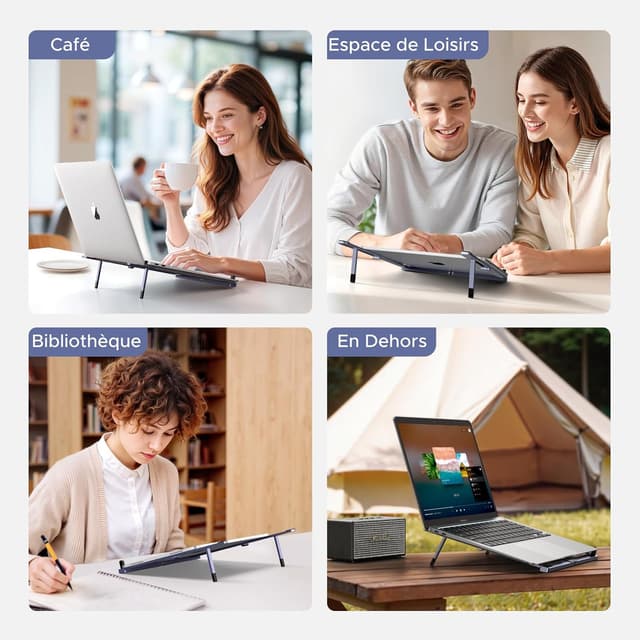 Detalle 2 de UGREEN Support ordinateur portable ventilé pliable en aluminium jusqu’à 17,3 pouces