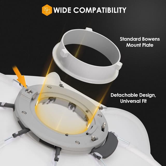 Detalle de TARION Softbox fotografico Bowens a sgancio rapido (studio e COB video blitz) 65 cm con borsa