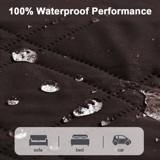 Detalle de DUJUIKE 100% Waterproof 3 Seater Couch Cover (Coffee) – non-slip, urine & stain resistant