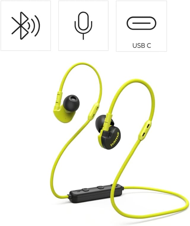 Detalle 2 de Hama Freedom Athletics III Bluetooth In-Ear Headphones with Microphone (blk/ylw)
