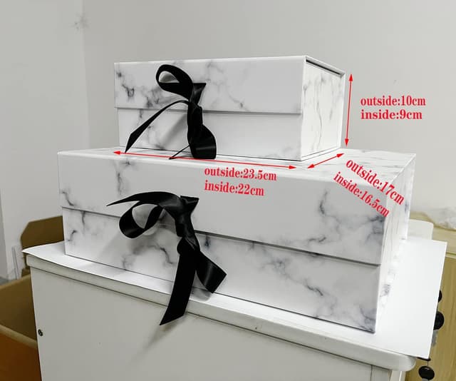 Detalle de Marble Gift Box with Magnetic Lids (23.5x17x10 cm) for Valentine’s, Birthdays & more