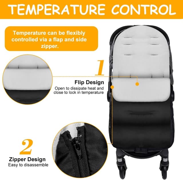 Detalle 2 de AOOWU chancelière bébé imperméable pour poussette (emmaillotage, hiver)