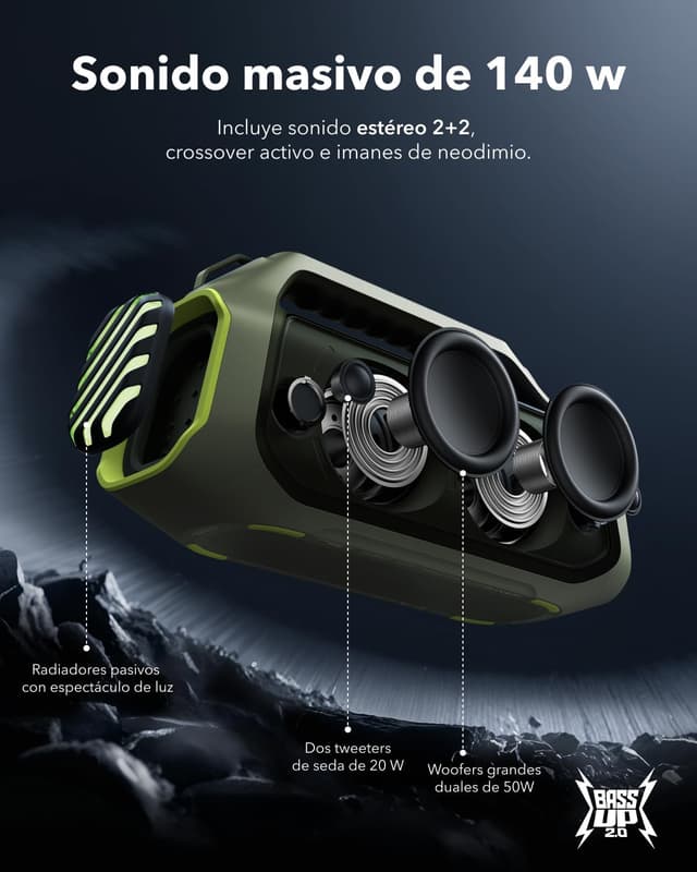 Thumbnail 2 de Soundcore Boom 2 Plus: Altavoz Bluetooth Potente con RGB 🎶