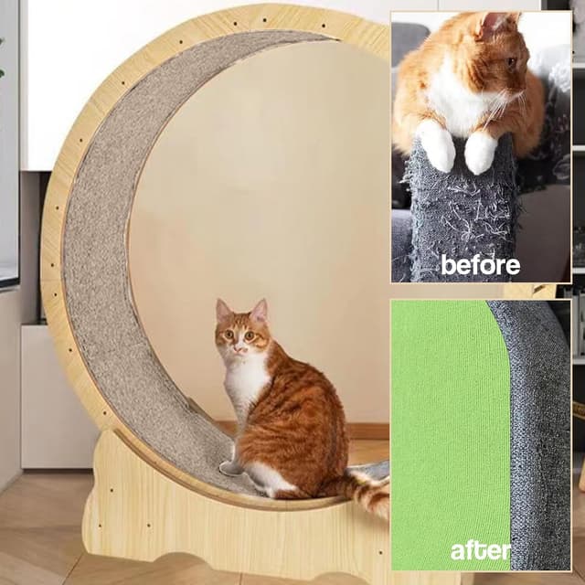 Detalle de Selbstklebende Kratzmatte für Katzen (40 x 200 cm) – DIY Kratzteppich zum Schutz von Möbeln, khaki