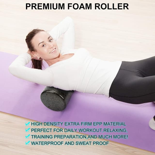 Detalle de Whole Body Foam Roller Set (High Density Roller + Muscle Stick + Plantar Fasciitis Ball + Strap)