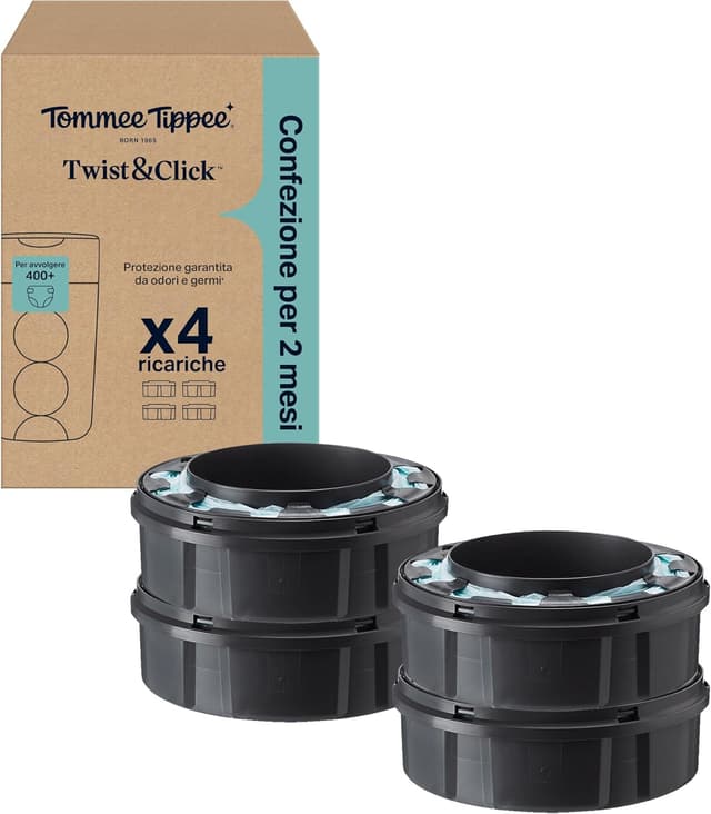 Detalle de Tommee Tippee Ricariche originali Twist & Click Advanced da 10,5 m (confezione da 4)