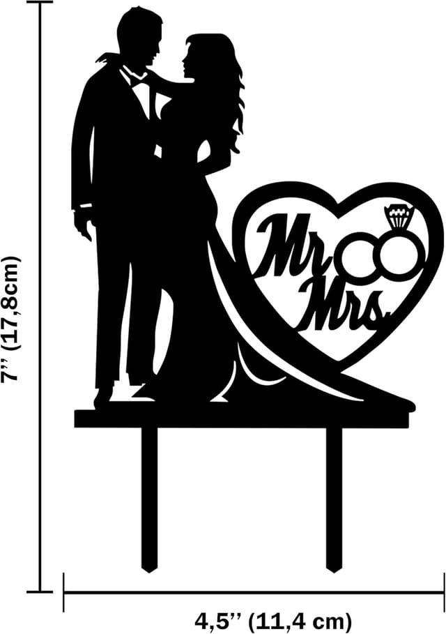 Detalle 2 de Wedding cake topper 7 inch acrylic heart