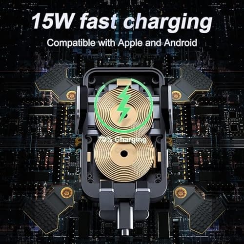 Detalle de HUAZHYON 15W wireless car charger mount