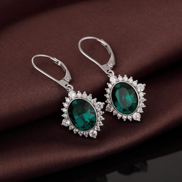 Detalle 2 de jiamiaoi Ohrringe Hängend 18K Weißgold plattiert