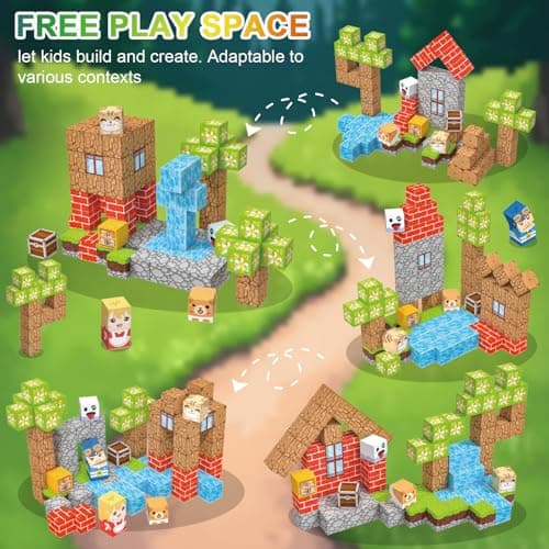 Thumbnail 1 de Crifeton Bloques Magneticos Construccion Niños 100 Piezas 2CM 3+ Magneticas,Juego Magnetic Blocks Tiles Construcción,Juguetes Montessori para Niños4 5 6 7 8 9 10 11 12Regalos de Cumpleaños para Niñas