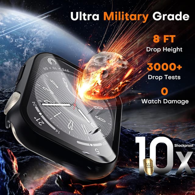 Detalle 2 de TOCOL 2 Pack HD Case for Apple Watch 45mm