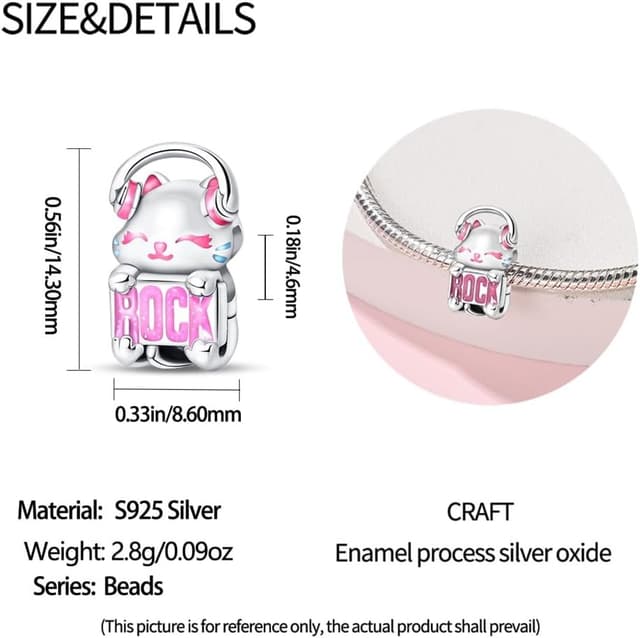 Detalle de QIKAOLA 925 Sterling Silber Charms Beads – kompatibel mit europäischen Armbändern und Halsketten