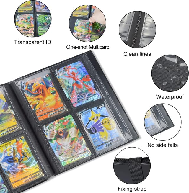 Detalle 1 de JUSONEY Trading Card Album Folder 4 Pocket Binder