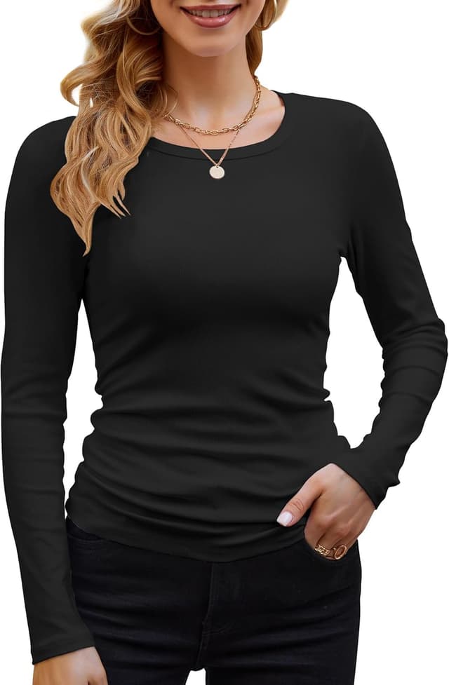 Detalle de DUOEASE Langarmshirt Damen Rundhals Pullover