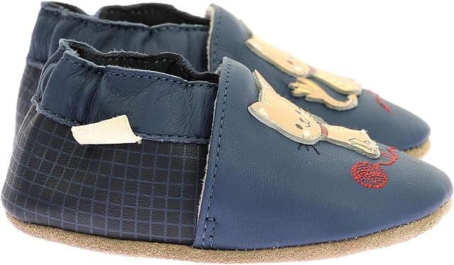 Detalle 2 de Robeez Kitten Day — chausson en cuir souple pour enfant, semelle antidérapante