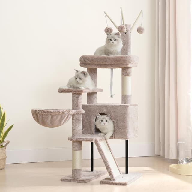 Detalle de Gitelsnour GCT006SMU : arbre à chat d’intérieur avec plateformes amovibles, hamac et griffoirs