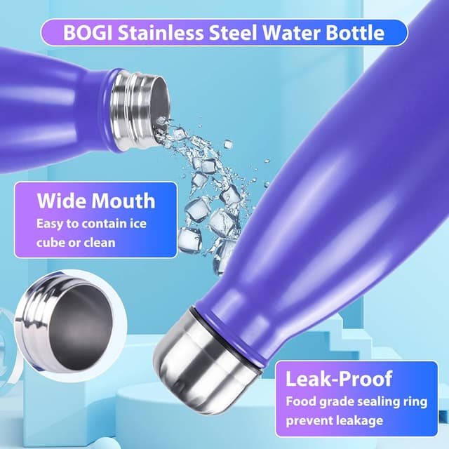 Thumbnail 3 de BOGI Insulated Water Bottle 500ml Purple