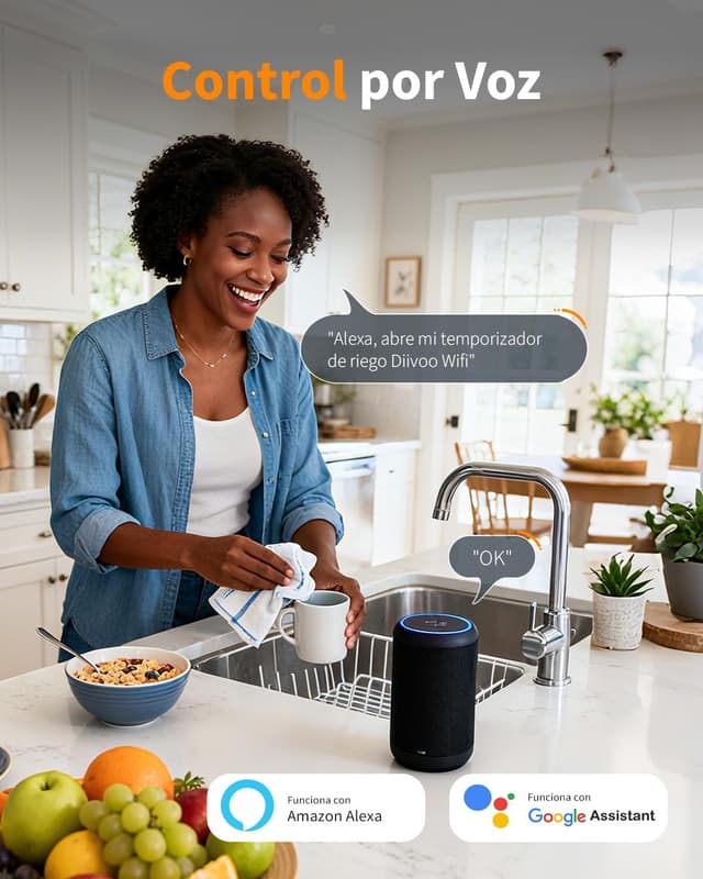 Thumbnail 3 de Diivoo Programador Riego WiFi 2 Zonas