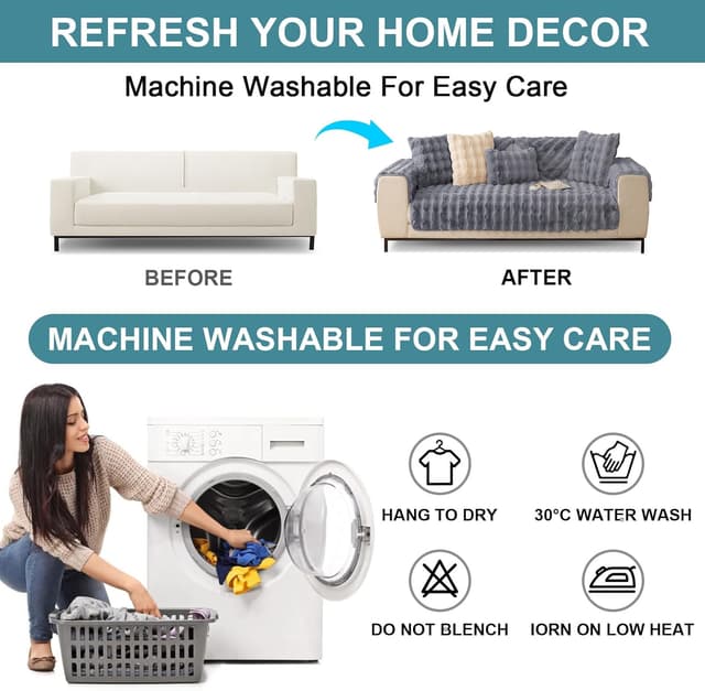 Thumbnail 4 de SHANNA Kaninchen Plüsch Sofa Überwurf 70x70 cm