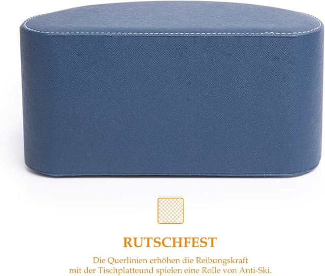 Detalle de SANQIANWAN Fernbedienungshalter mit 5 Fächern aus PU-Leder (blau) – Ordnung für TV, DVD & mehr