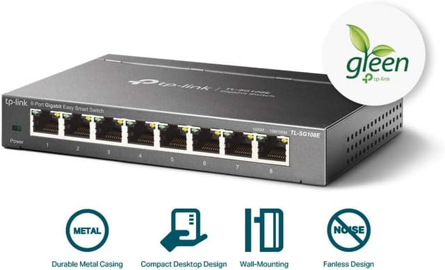 Detalle 2 de TP-Link TL-SG108E 8-Port Gigabit Easy Smart Managed Switch (Desktop/Wall-Mount)